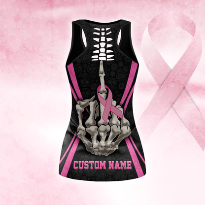 Personalized Sugar Skull Fight Like A Girl -  Combo Legging Breast Cancer Awareness
