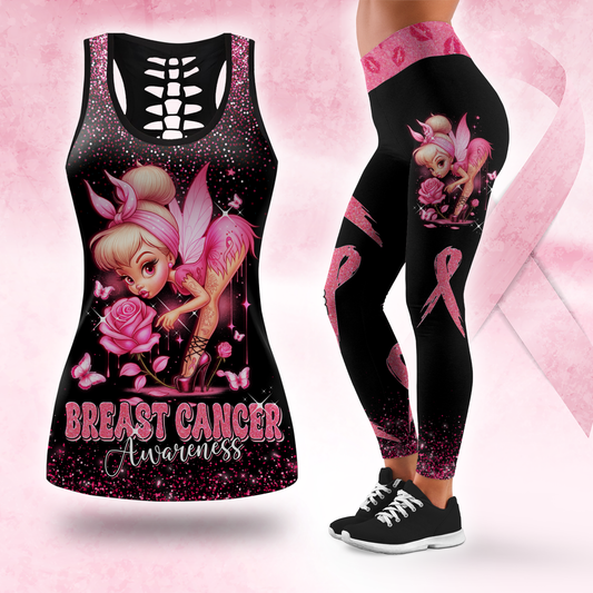 Pink Fairy Fight Like a Girl - Combo Legging Breast Cancer Awareness