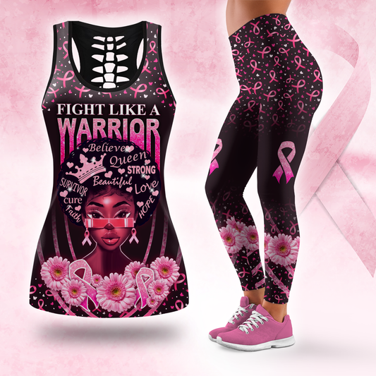 Fight Like A Warrior  -  Combo Legging Tanktop Breast Cancer Awareness