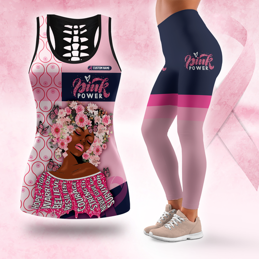 Inspirational Words Breast Cancer Survivor Leggings and Tank Set