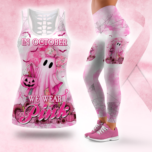 In October We Wear Pink  -  Combo Legging Tanktop Breast Cancer Awareness