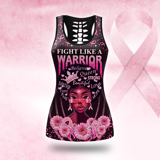 Fight Like A Warrior  -  Combo Legging Tanktop Breast Cancer Awareness, Custom Choo