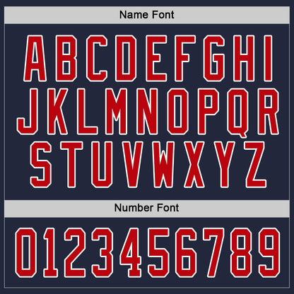 Custom Navy Red-White Hockey Jersey