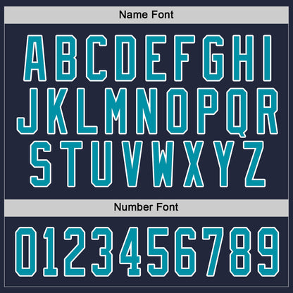 Custom Navy Teal-White Hockey Jersey