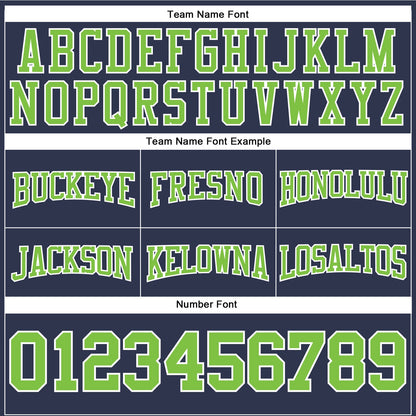 Custom Stitched Navy Neon Green-White Football Pullover Sweatshirt Hoodie