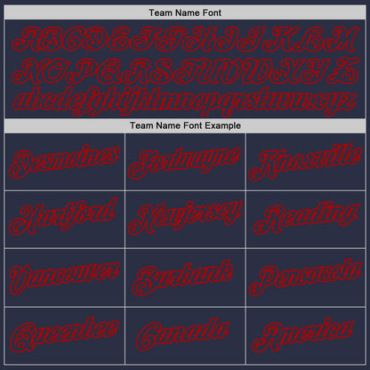 Custom Navy Navy-Red Performance T-Shirt