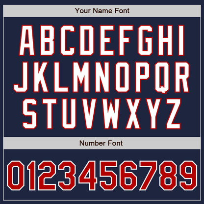 Custom Navy Red-White Authentic Baseball Jersey