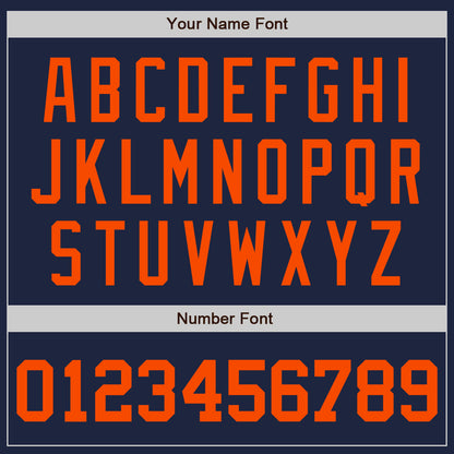 Custom Navy Orange-Navy Authentic Baseball Jersey