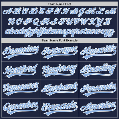 Custom Navy Light Blue-White Authentic Baseball Jersey