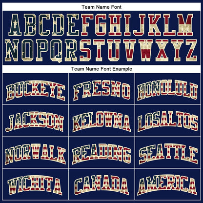 Custom Navy Vintage USA Flag-City Cream Authentic Throwback Basketball Jersey
