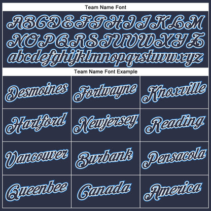 Custom Navy Powder Blue-White Performance T-Shirt