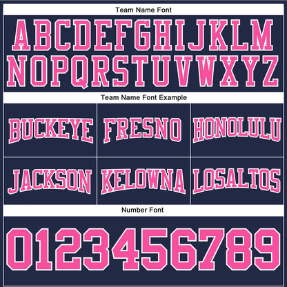 Custom Stitched Navy Pink-White Football Pullover Sweatshirt Hoodie