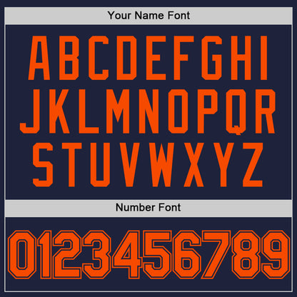 Custom Navy Orange Authentic Throwback Basketball Jersey