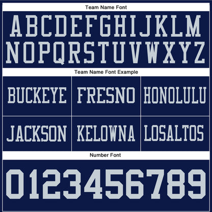 Custom Navy Silver Authentic Football Jersey