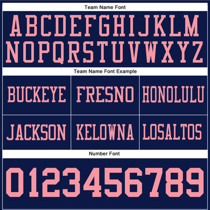 Custom Navy Medium Pink Authentic Football Jersey