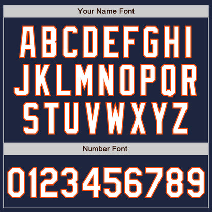 Custom Stitched Navy White-Orange Baseball Pullover Sweatshirt Hoodie