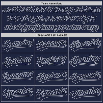 Custom Stitched Navy Gray Baseball Pullover Sweatshirt Hoodie