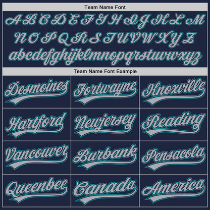Custom Stitched Navy Gray-Teal Baseball Pullover Sweatshirt Hoodie