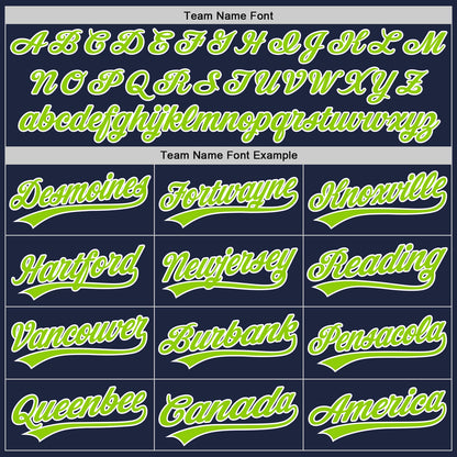 Custom Stitched Navy Neon Green-White Baseball Pullover Sweatshirt Hoodie