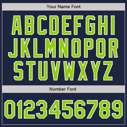 Custom Stitched Navy Neon Green-White Baseball Pullover Sweatshirt Hoodie