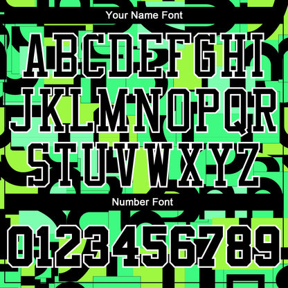 Custom Neon Green Black-White Music Festival Round Neck Sublimation Basketball Uniform Jersey