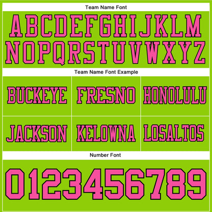 Custom Neon Green Pink-Black Authentic Football Jersey