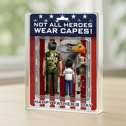Not All Heroes Wear Capes, Personalized Acrylic Plaque, Happy Father's Day, Custom Choo