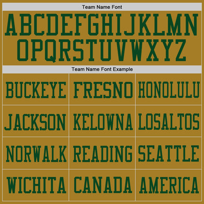 Custom Old Gold Green Mesh Authentic Football Jersey