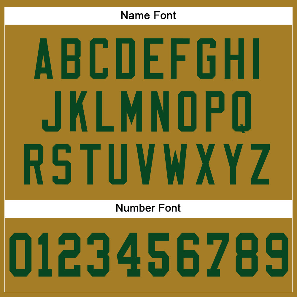 Custom Old Gold Green Mesh Authentic Football Jersey