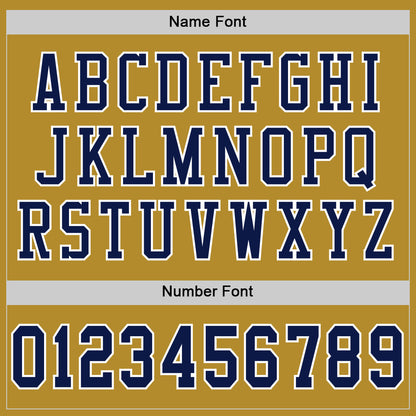 Custom Old Gold Navy-White Mesh Authentic Football Jersey