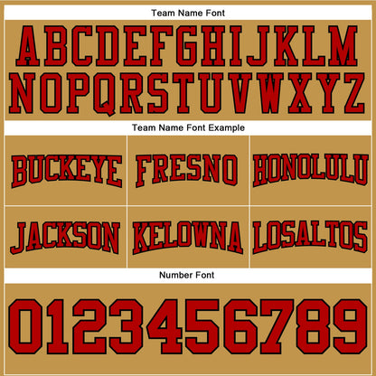 Custom Stitched Old Gold Red-Black Football Pullover Sweatshirt Hoodie