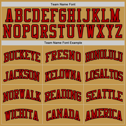 Custom Old Gold Red-Black Authentic Basketball Jersey