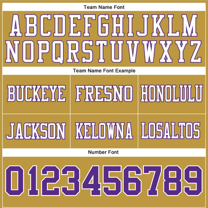 Custom Old Gold Purple-White Authentic Football Jersey
