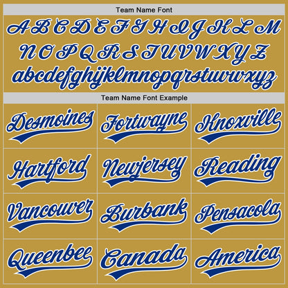 Custom Stitched Old Gold Royal-White Baseball Pullover Sweatshirt Hoodie