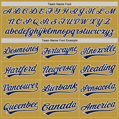 Custom Stitched Old Gold Navy-White Baseball Pullover Sweatshirt Hoodie