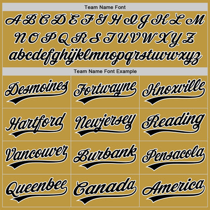 Custom Stitched Old Gold Black-White Baseball Pullover Sweatshirt Hoodie