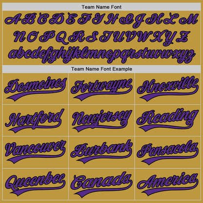 Custom Stitched Old Gold Purple-Black Baseball Pullover Sweatshirt Hoodie