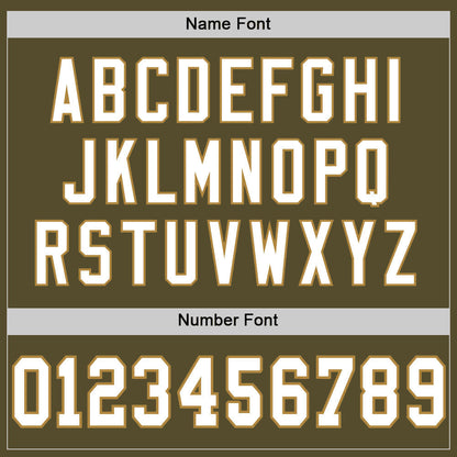 Custom Olive White-Old Gold Mesh Authentic Salute To Service Football Jersey