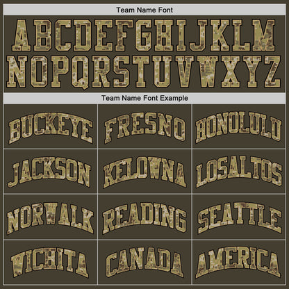 Custom Olive Camo-Old Gold Authentic Throwback Salute To Service  Basketball Jersey