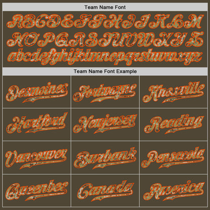 Custom Olive Camo-Orange Authentic Salute To Service Baseball Jersey