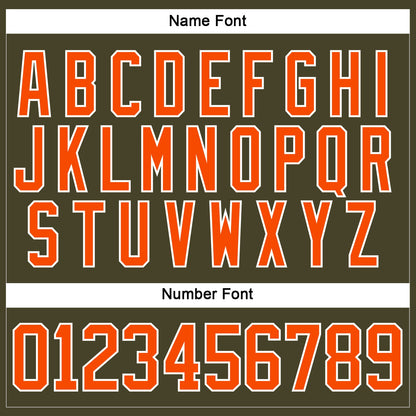Custom Olive Orange-White Salute To Service Hockey Lace Neck Jersey