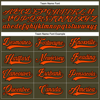 Custom Olive Orange-Black Salute To Service Hockey Lace Neck Jersey