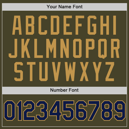 Custom Olive Navy-Old Gold Authentic Throwback Salute To Service Basketball Jersey