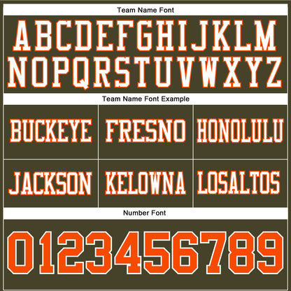 Custom Olive Orange-White Authentic Salute To Service Football Jersey