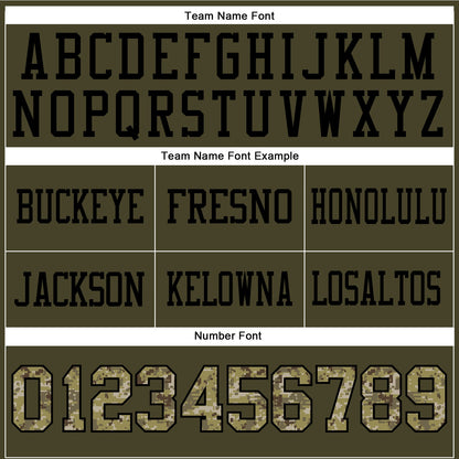 Custom Olive Camo-Black Authentic Salute To Service Football Jersey