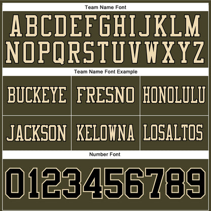 Custom Olive Black-Cream Authentic Salute To Service Football Jersey