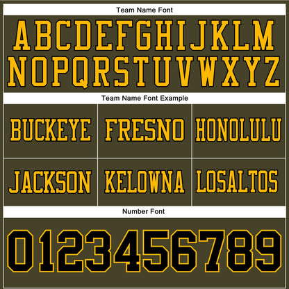 Custom Olive Black-Gold Authentic Salute To Service Football Jersey