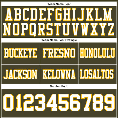 Custom Olive White-Gold Authentic Salute To Service Football Jersey