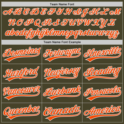Custom Stitched Olive Orange-White Baseball Pullover Sweatshirt Hoodie