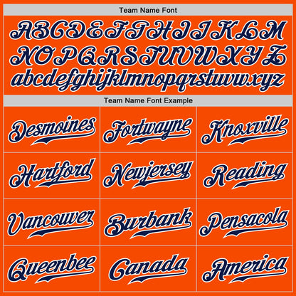 Custom Orange White Pinstripe Navy-White Authentic Baseball Jersey